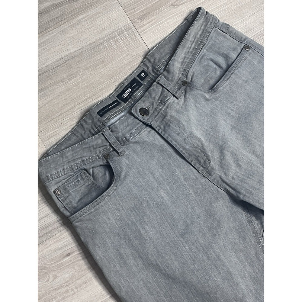 Barbell Apparel Jeans Mens 36 Gray Straight Athletic Fit Stretch Performance